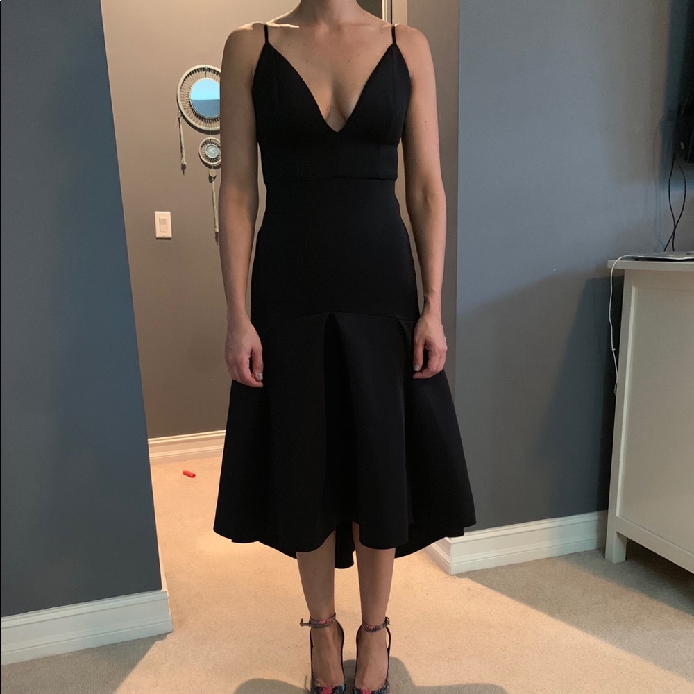Midi sweetheart pephem dress